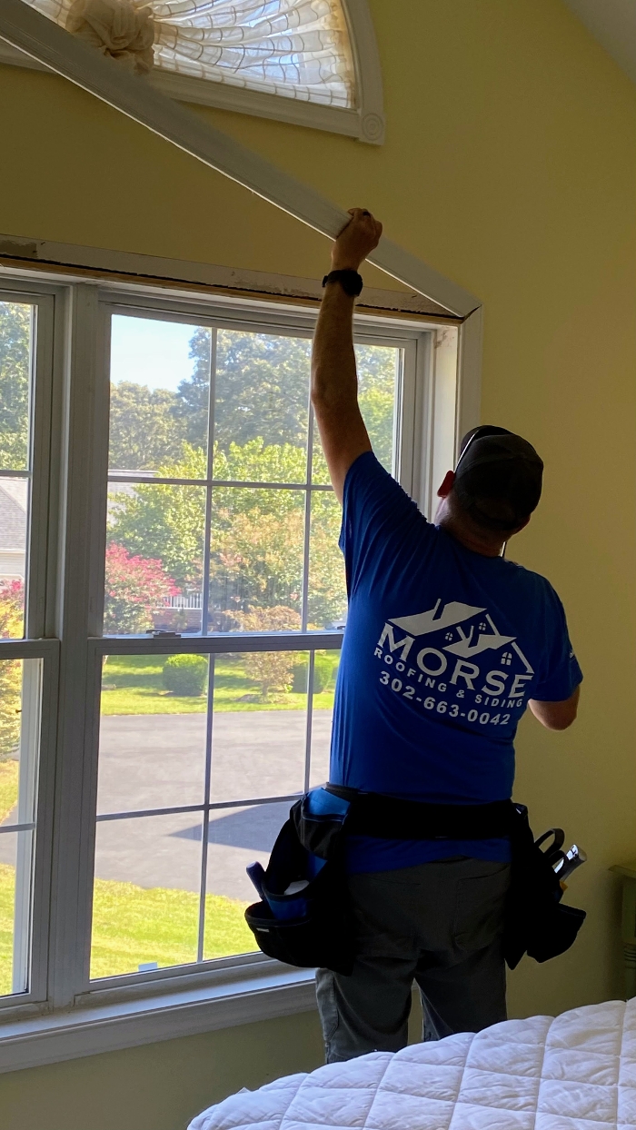 Removing window trims, in preparation for new window replacements