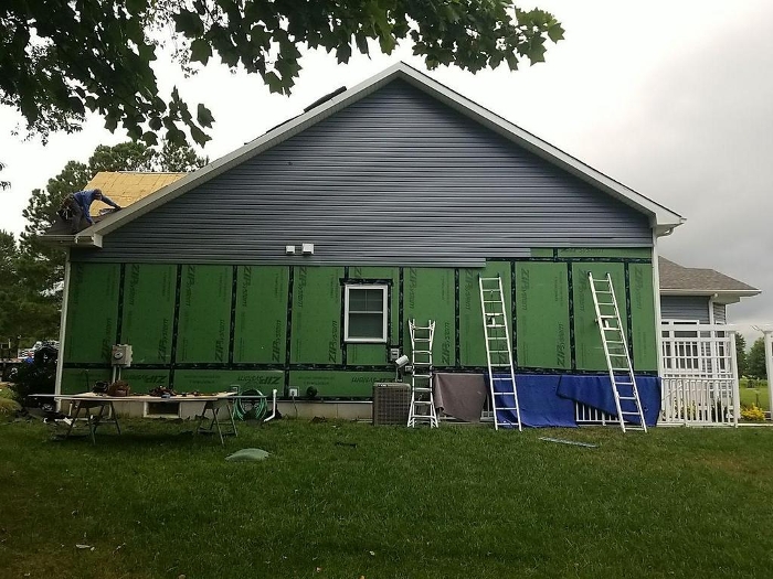 Right Elevation Partial Siding Replacement- During 